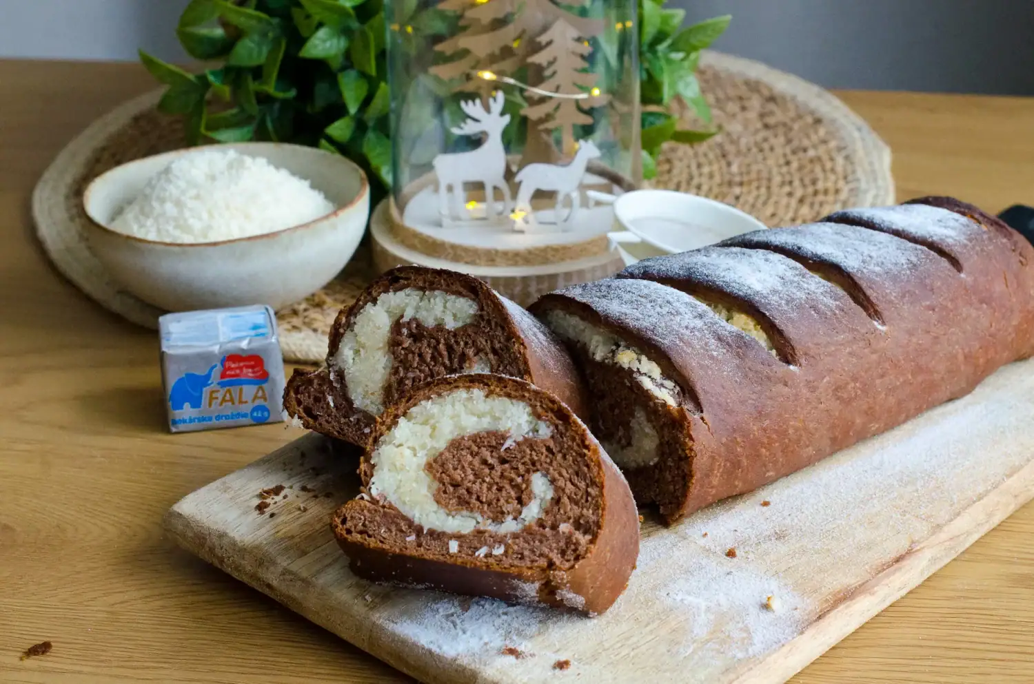 Kakaový závin s kokosom